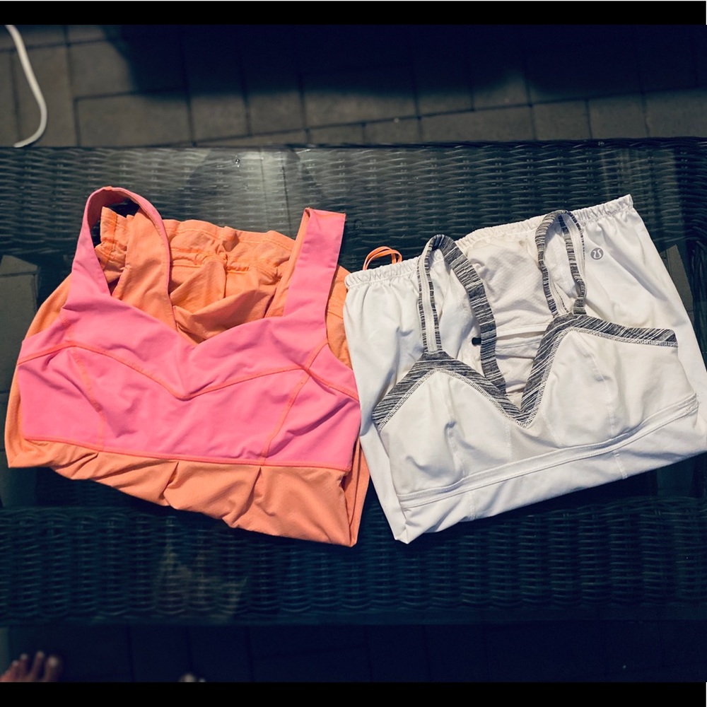 2 lululemon size 8 tanks adjustable waist So cute!